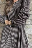 Agnes Stripe Trapeze Top Dark Brown